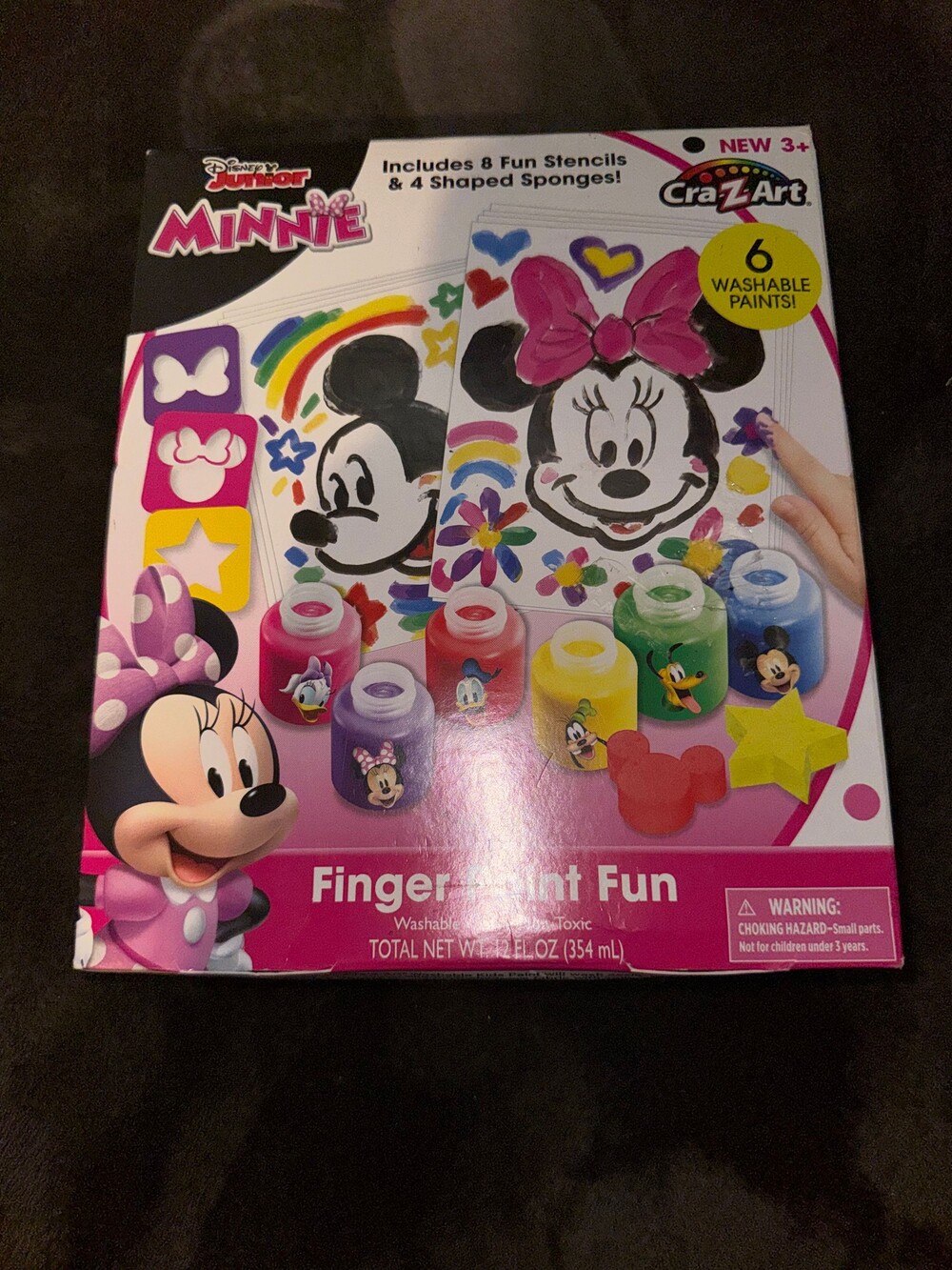 Cra-Z-Art Minnie Mouse Finger Paint Fun 6 Jars Washable Paint Kit
